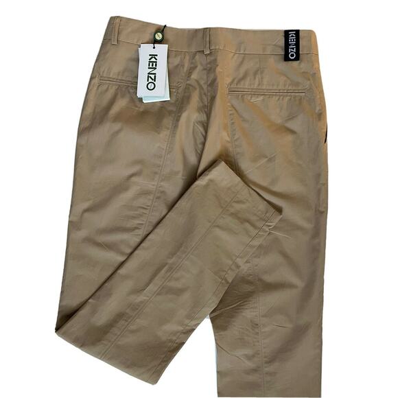 KENZO Men's Pale Camel Cigarette Cotton Pants Size 28 US (44 Euro) NWT $370 - Picture 9 of 10